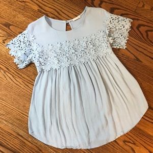 Jella C. sz S light blue lace top tunic boutique